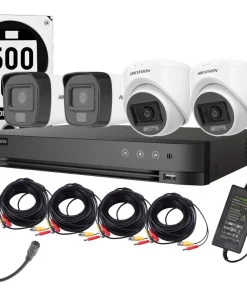 Kit Profesional Hikvision 4 Camaras Fhd 1080p Lite Dd 500gb